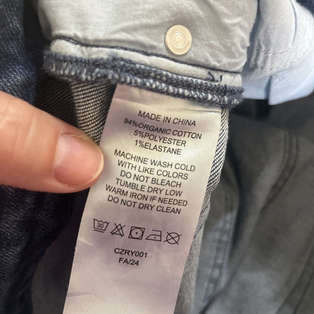 Quince NWT Stretch High Rise Wide Leg Jean Size 31 Medium wash Organic Cotton - Picture 6 of 8